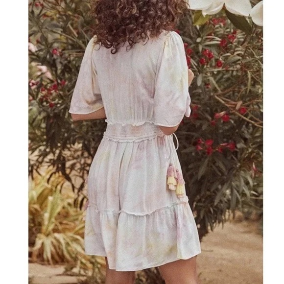 SAYLOR - Maurie Tie-Dye Tassel Mini Dress - Picture 3 of 11